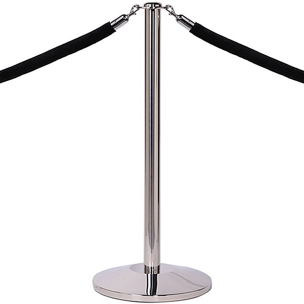 RopeMaster Budget Flat Top Rope Barrier Post in Stainless Steel or Brass